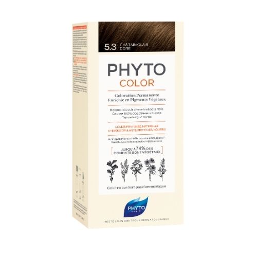 Phyto Color Permanente Haarkleuring Lichtbruin Goud 5.3 Kit